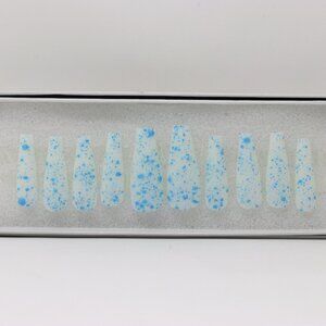 Press On Nails Long Coffin Shape "Drip Drop"